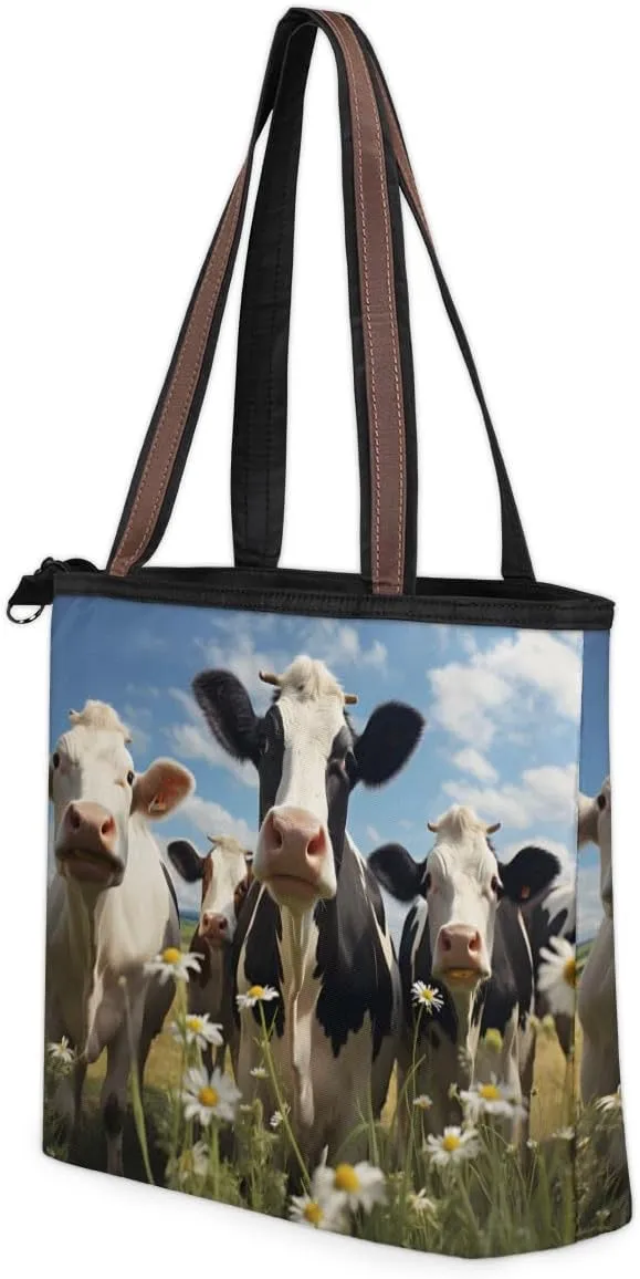 Tote Bag for Women with Zipper Large Capacity Top Handle Casual Shoulder Bag Handbag Reusable Shopping