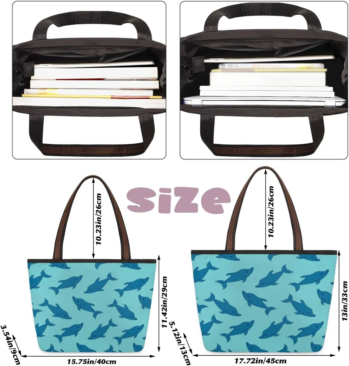 Tote Bag for Women with Zipper Large Capacity Top Handle Casual Shoulder Bag Handbag Reusable Shopping