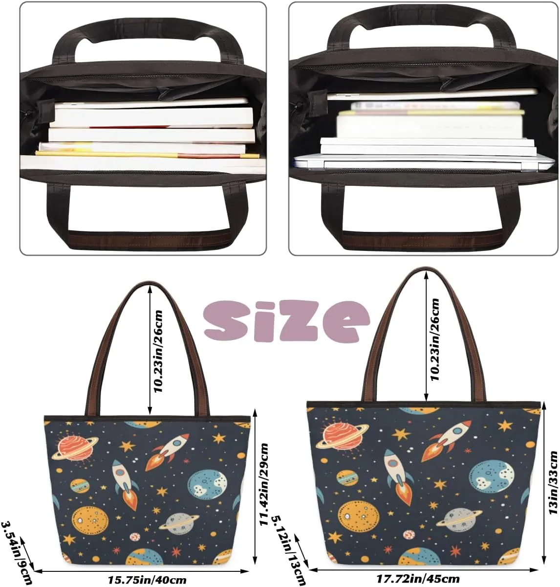 Tote Bag for Women with Zipper Large Capacity Top Handle Casual Shoulder Bag Handbag Reusable Shopping