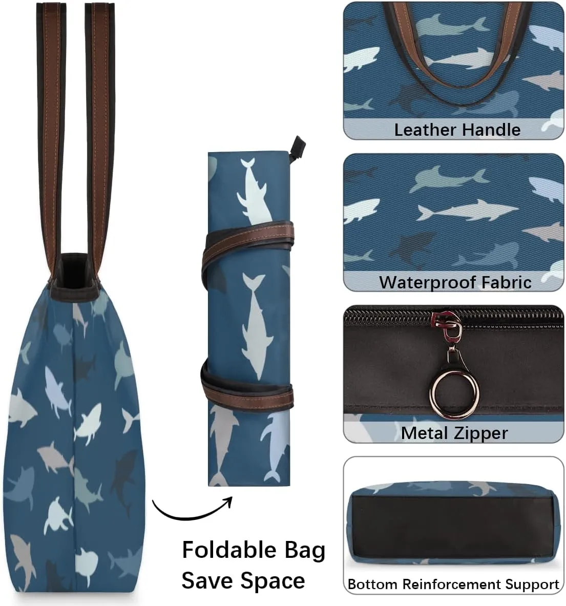 Tote Bag for Women with Zipper Large Capacity Top Handle Casual Shoulder Bag Handbag Reusable Shopping