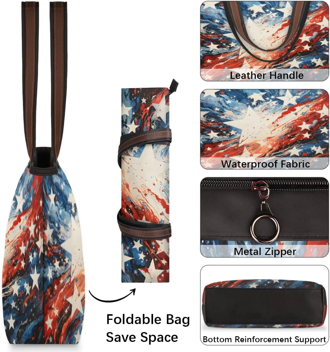 Tote Bag for Women with Zipper Large Capacity Top Handle Casual Shoulder Bag Handbag Reusable Shopping