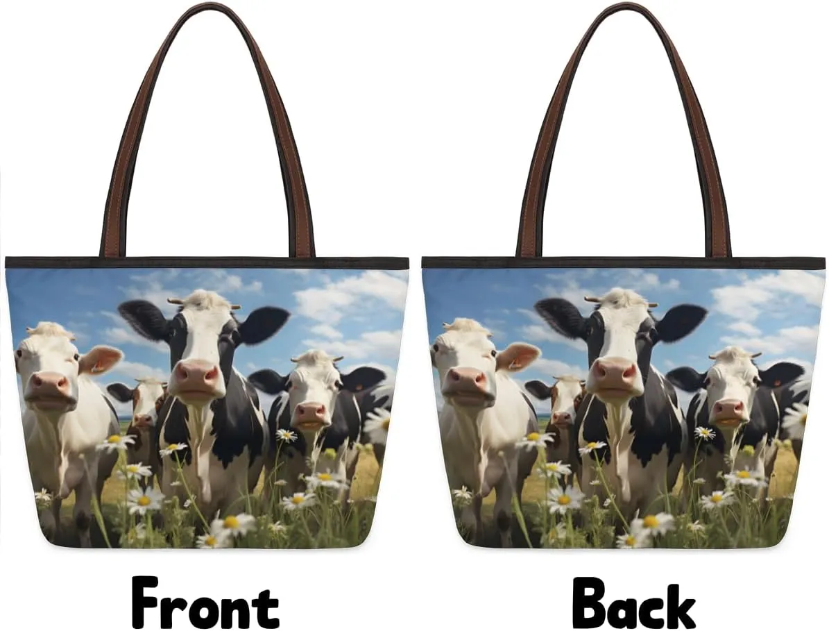 Tote Bag for Women with Zipper Large Capacity Top Handle Casual Shoulder Bag Handbag Reusable Shopping