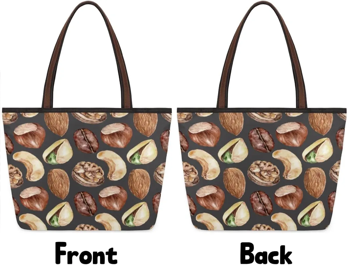 Tote Bag for Women with Zipper Large Capacity Top Handle Casual Shoulder Bag Handbag Reusable Shopping