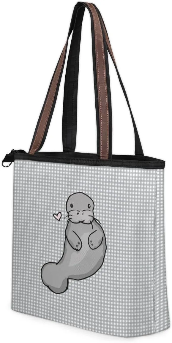 Tote Bag for Women with Zipper Large Capacity Top Handle Casual Shoulder Bag Handbag Reusable Shopping