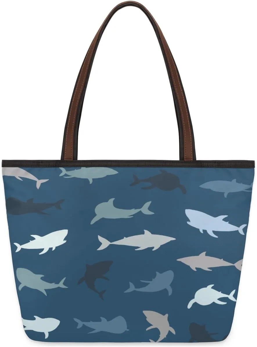 Tote Bag for Women with Zipper Large Capacity Top Handle Casual Shoulder Bag Handbag Reusable Shopping