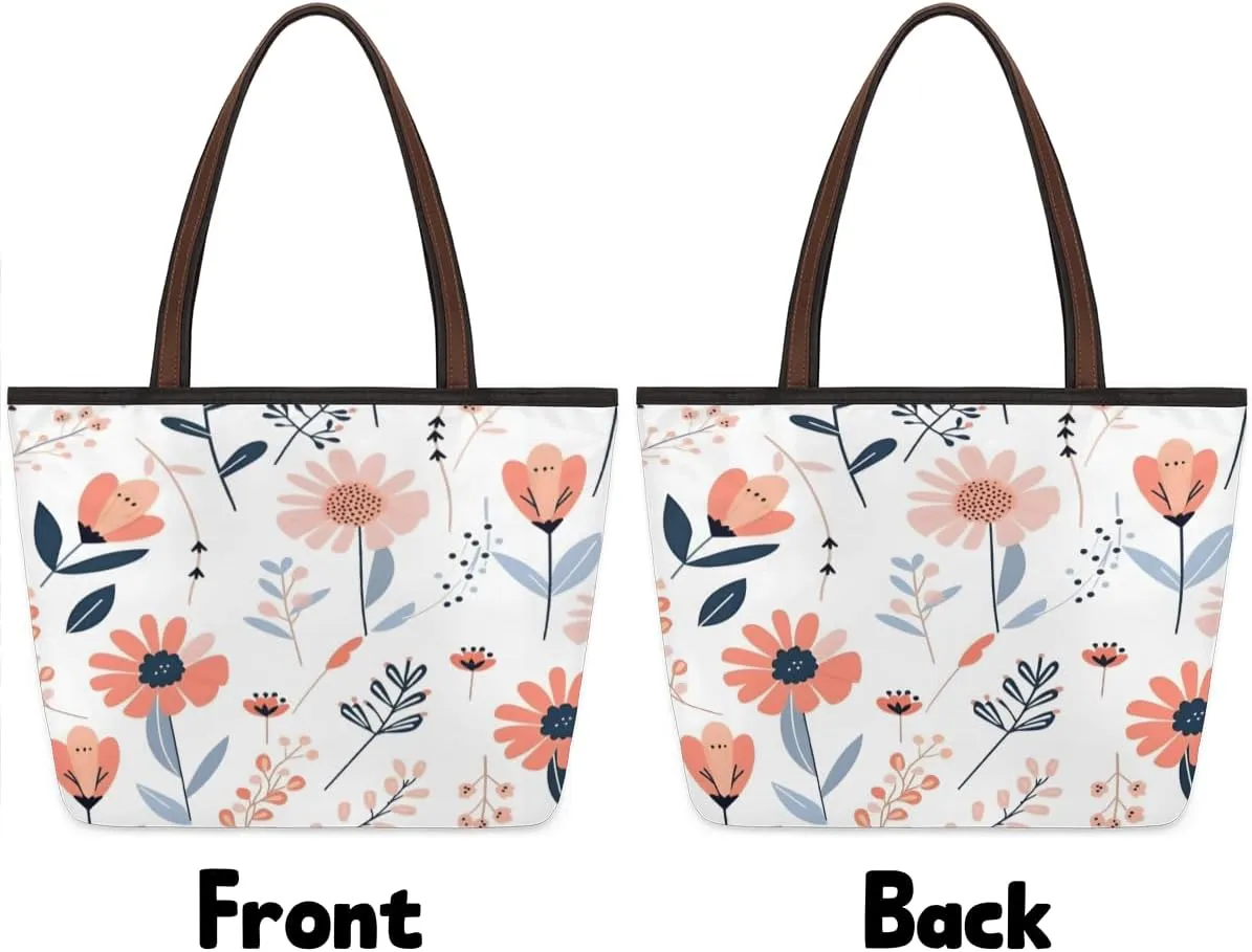 Tote Bag for Women with Zipper Large Capacity Top Handle Casual Shoulder Bag Handbag Reusable Shopping