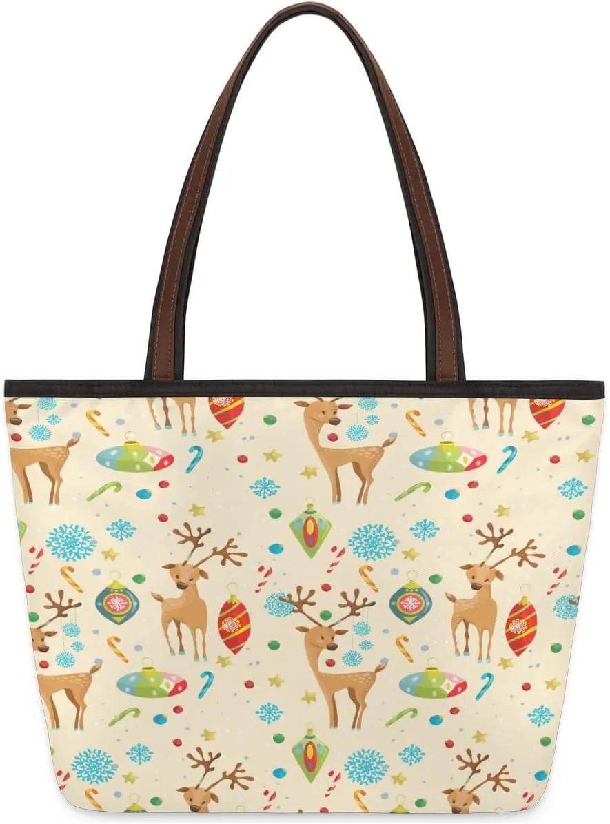 Tote Bag for Women with Zipper Large Capacity Top Handle Casual Shoulder Bag Handbag Reusable Shopping