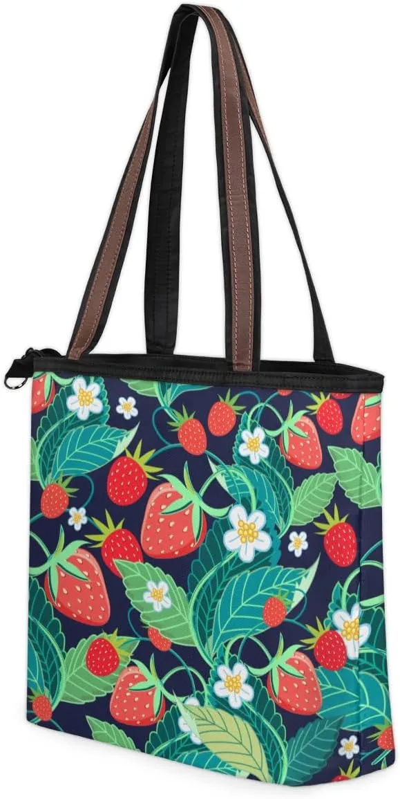 Tote Bag for Women with Zipper Large Capacity Top Handle Casual Shoulder Bag Handbag Reusable Shopping