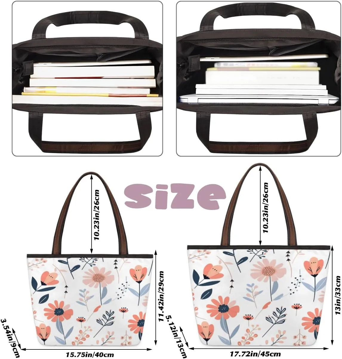Tote Bag for Women with Zipper Large Capacity Top Handle Casual Shoulder Bag Handbag Reusable Shopping