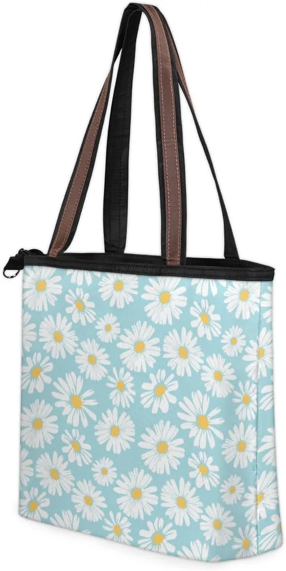 Tote Bag for Women with Zipper Large Capacity Top Handle Casual Shoulder Bag Handbag Reusable Shopping