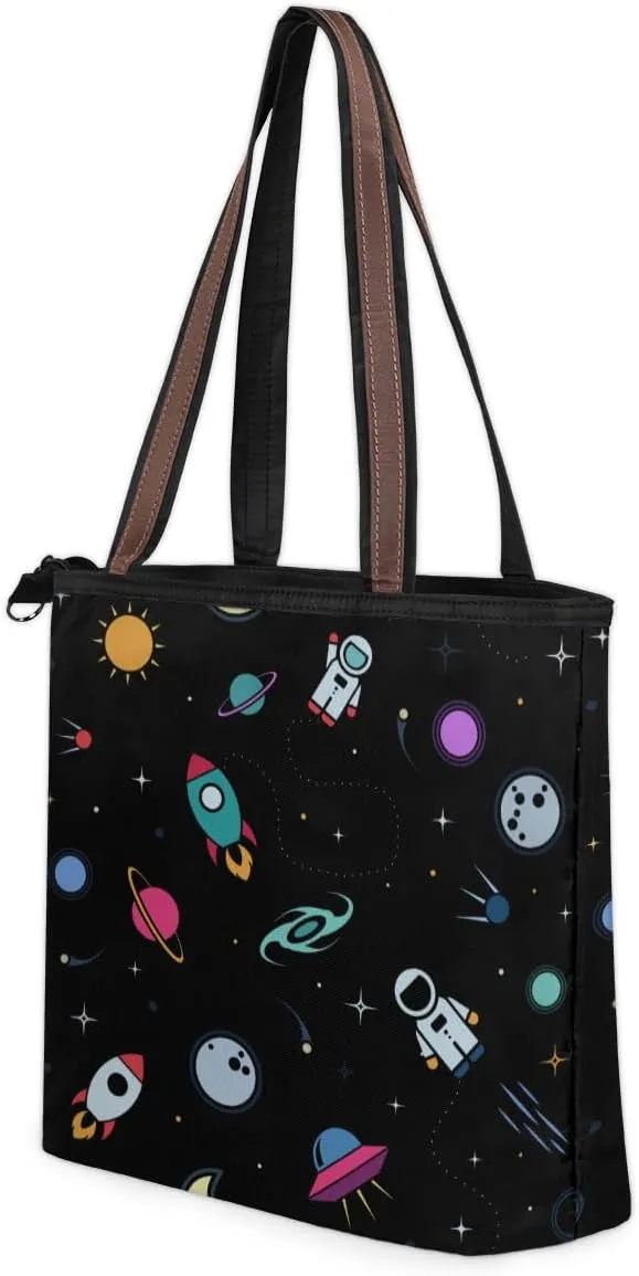 Tote Bag for Women with Zipper Large Capacity Top Handle Casual Shoulder Bag Handbag Reusable Shopping