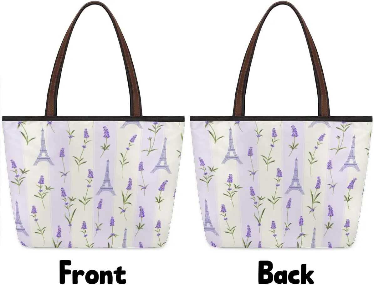 Tote Bag for Women with Zipper Large Capacity Top Handle Casual Shoulder Bag Handbag Reusable Shopping