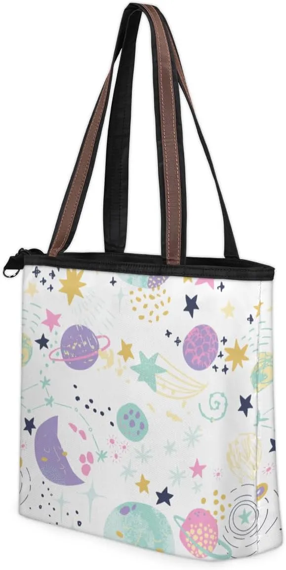 Tote Bag for Women with Zipper Large Capacity Top Handle Casual Shoulder Bag Handbag Reusable Shopping