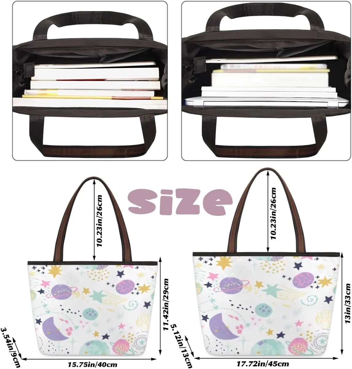 Tote Bag for Women with Zipper Large Capacity Top Handle Casual Shoulder Bag Handbag Reusable Shopping