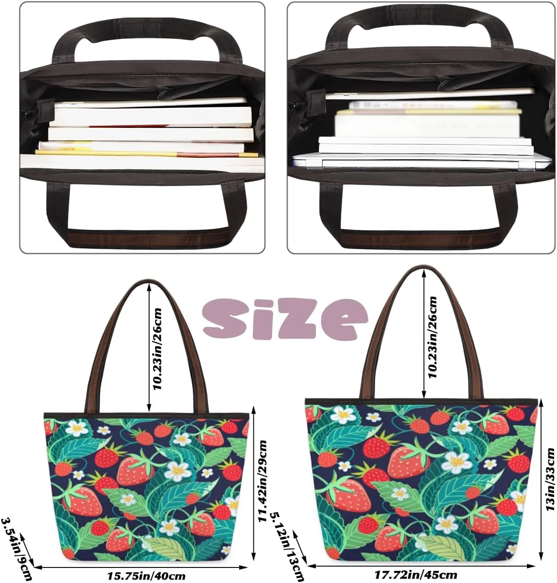 Tote Bag for Women with Zipper Large Capacity Top Handle Casual Shoulder Bag Handbag Reusable Shopping