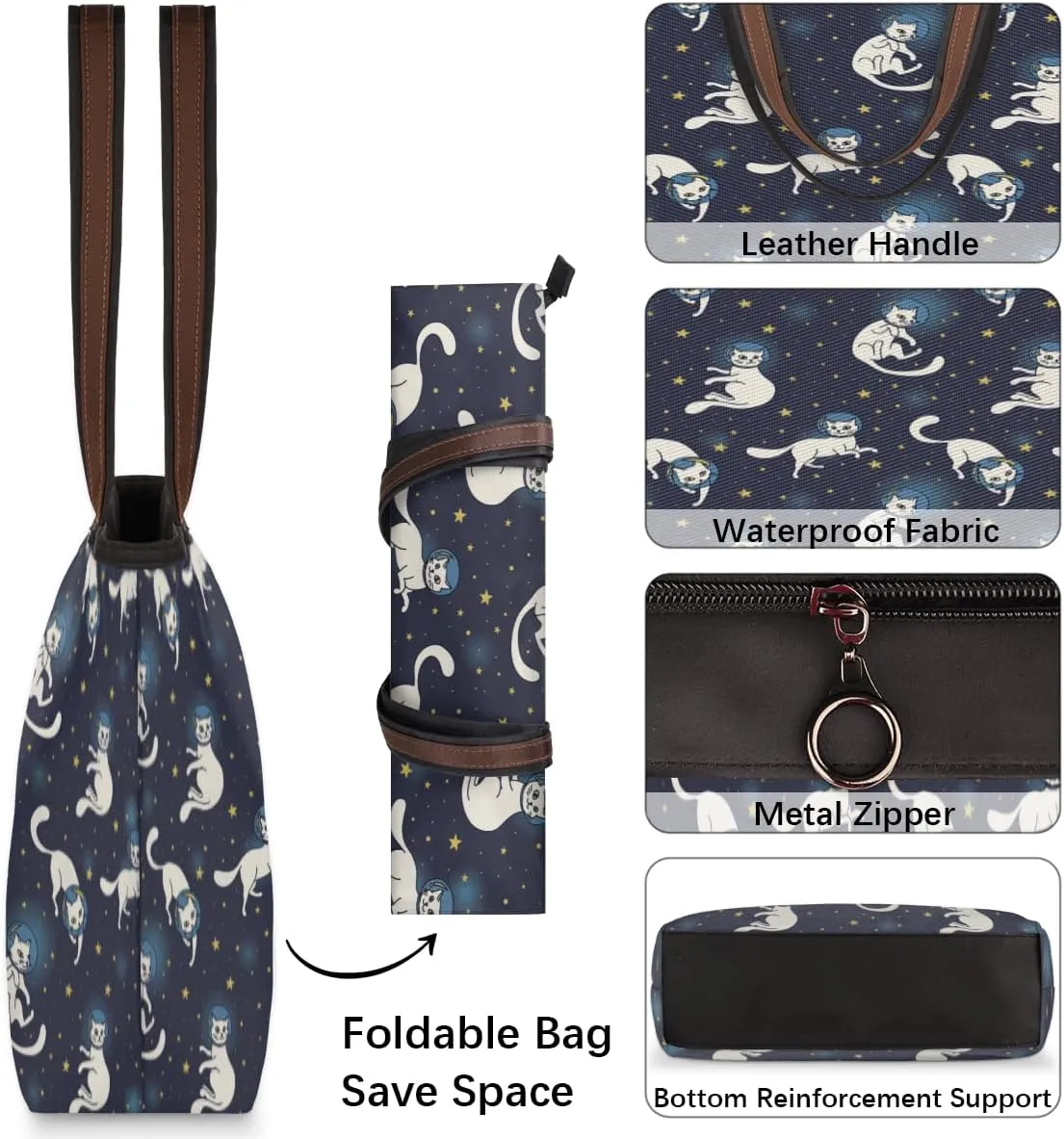 Tote Bag for Women with Zipper Large Capacity Top Handle Casual Shoulder Bag Handbag Reusable Shopping