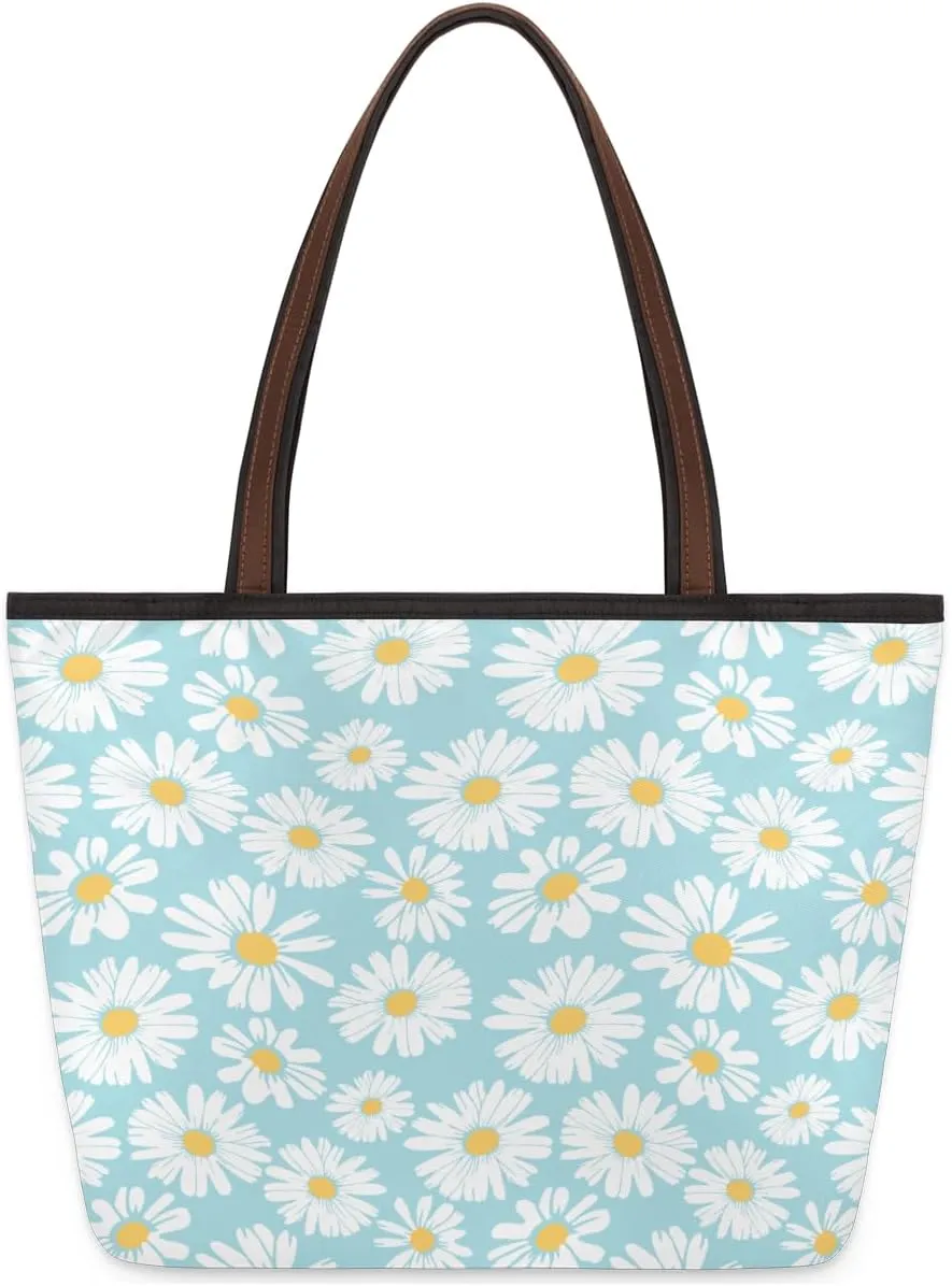 Tote Bag for Women with Zipper Large Capacity Top Handle Casual Shoulder Bag Handbag Reusable Shopping
