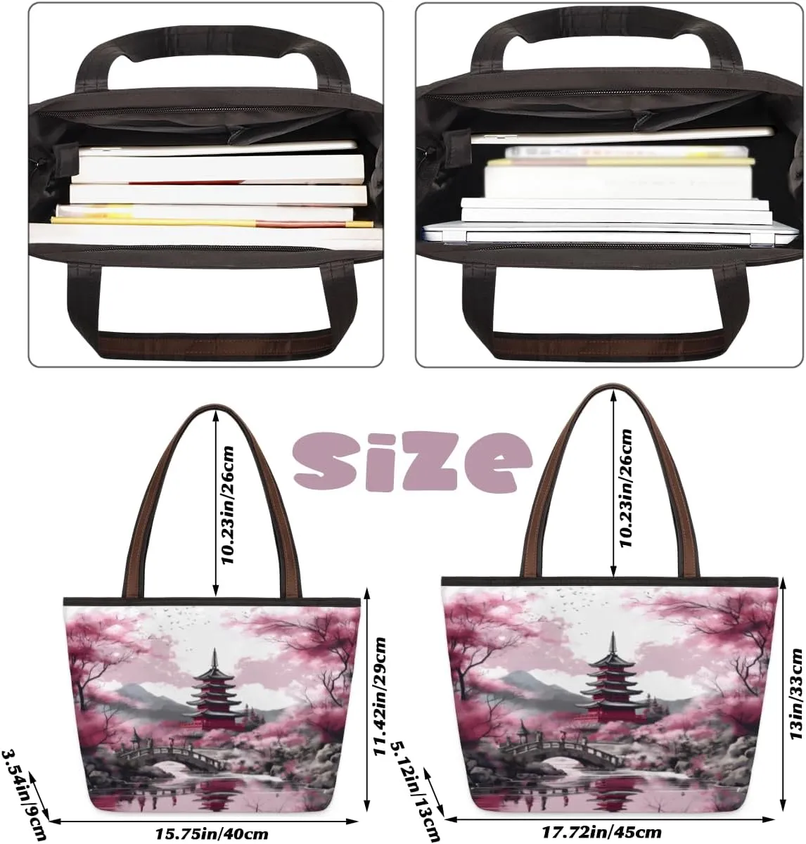 Tote Bag for Women with Zipper Large Capacity Top Handle Casual Shoulder Bag Handbag Reusable Shopping