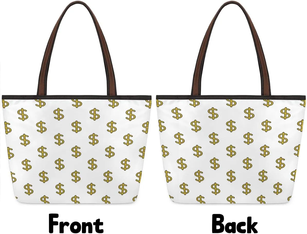 Tote Bag for Women with Zipper Large Capacity Top Handle Casual Shoulder Bag Handbag Reusable Shopping