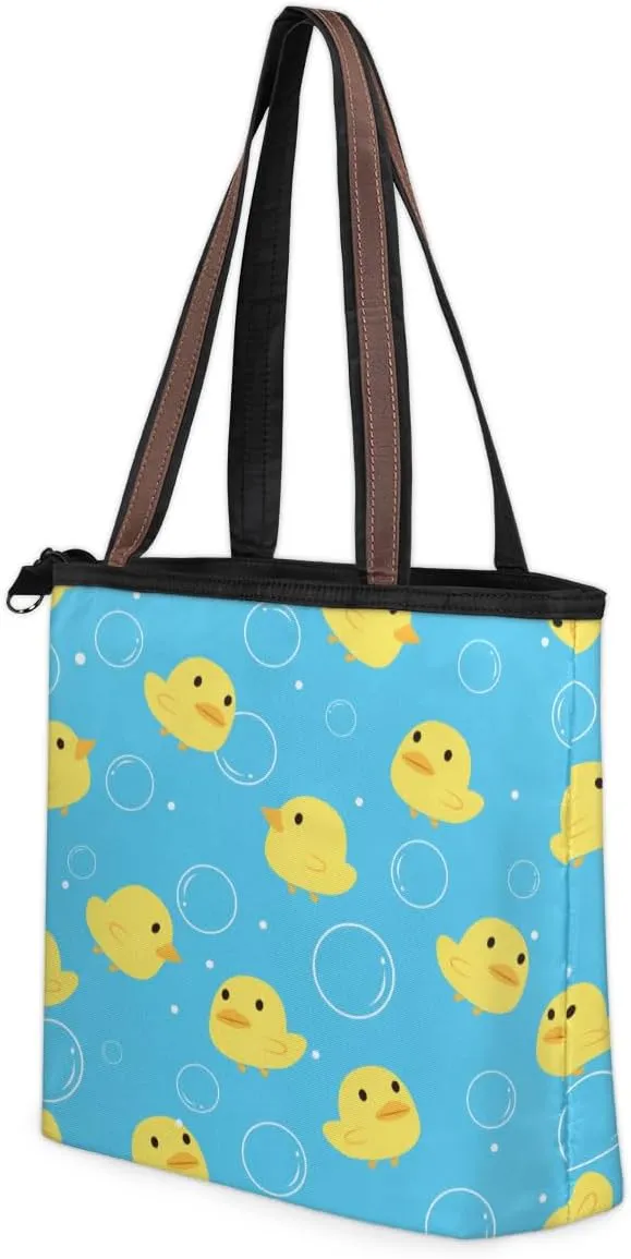 Tote Bag for Women with Zipper Large Capacity Top Handle Casual Shoulder Bag Handbag Reusable Shopping