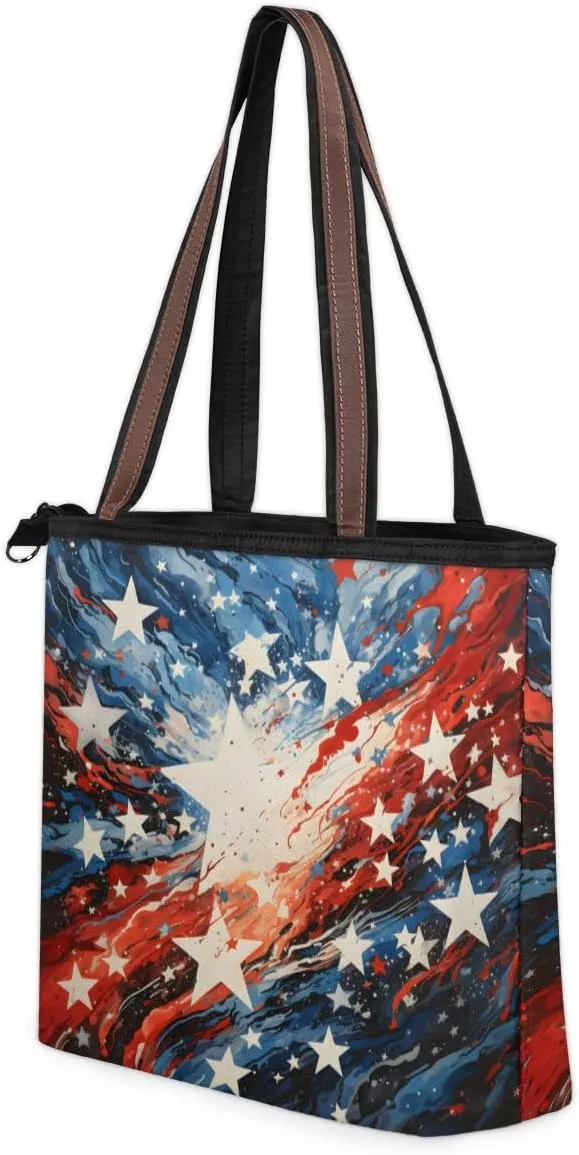 Tote Bag for Women with Zipper Large Capacity Top Handle Casual Shoulder Bag Handbag Reusable Shopping
