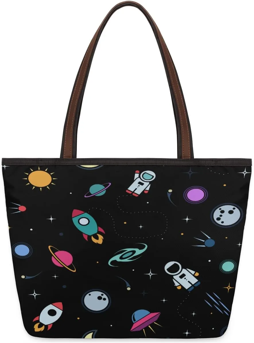 Tote Bag for Women with Zipper Large Capacity Top Handle Casual Shoulder Bag Handbag Reusable Shopping