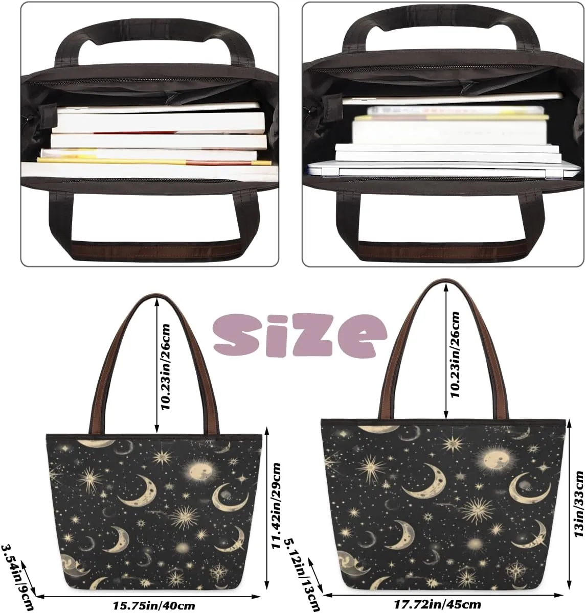 Tote Bag for Women with Zipper Large Capacity Top Handle Casual Shoulder Bag Handbag Reusable Shopping