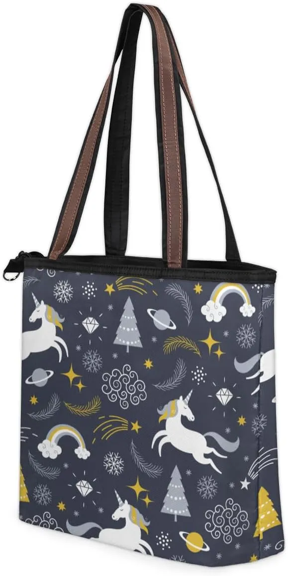 Tote Bag for Women with Zipper Large Capacity Top Handle Casual Shoulder Bag Handbag Reusable Shopping