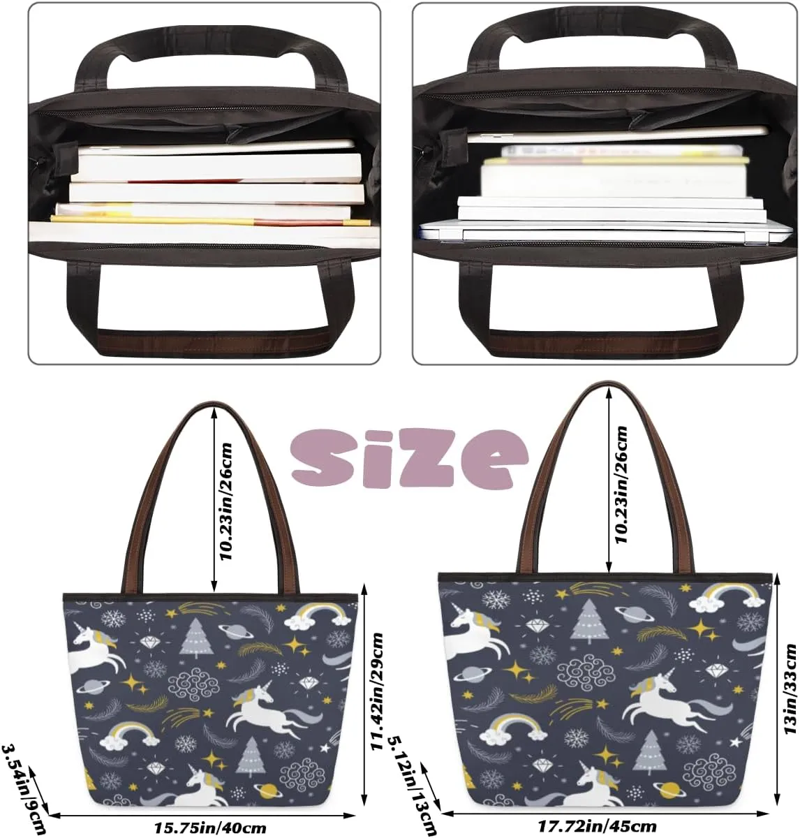 Tote Bag for Women with Zipper Large Capacity Top Handle Casual Shoulder Bag Handbag Reusable Shopping