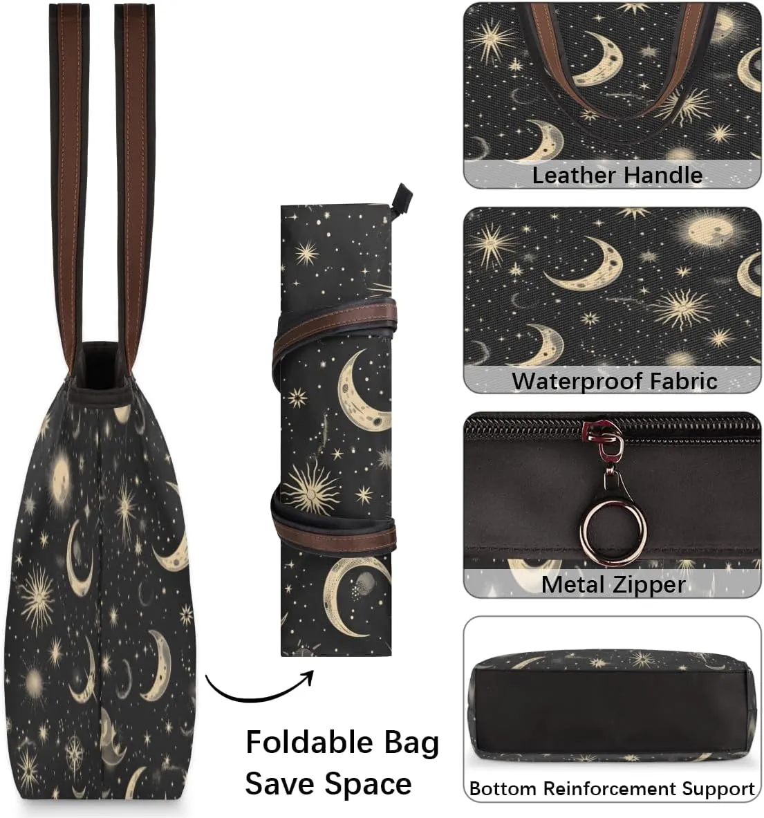 Tote Bag for Women with Zipper Large Capacity Top Handle Casual Shoulder Bag Handbag Reusable Shopping