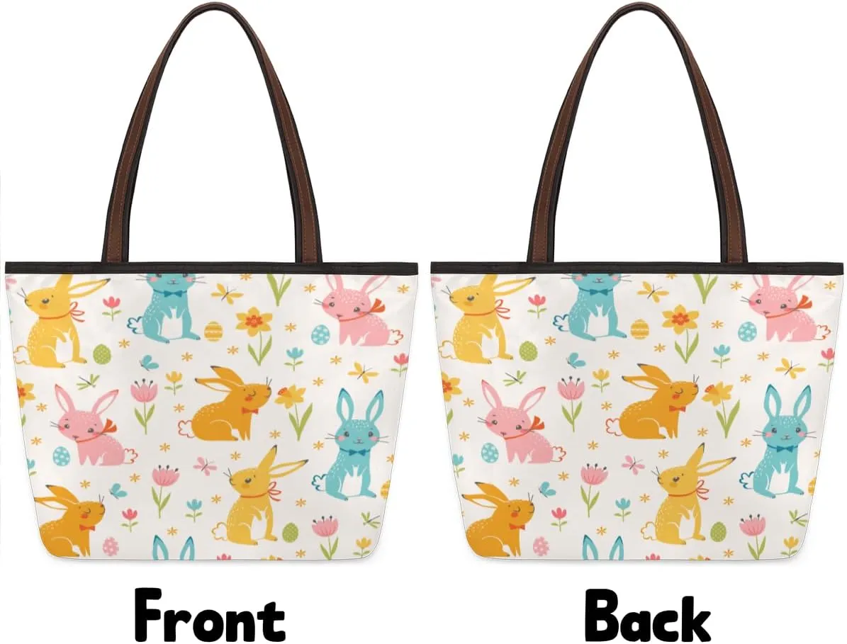 Tote Bag for Women with Zipper Large Capacity Top Handle Casual Shoulder Bag Handbag Reusable Shopping