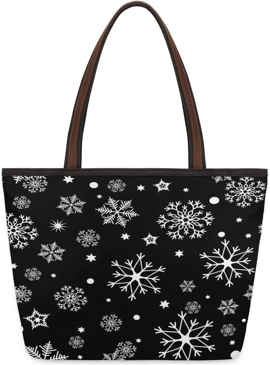 Tote Bag for Women with Zipper Large Capacity Top Handle Casual Shoulder Bag Handbag Reusable Shopping