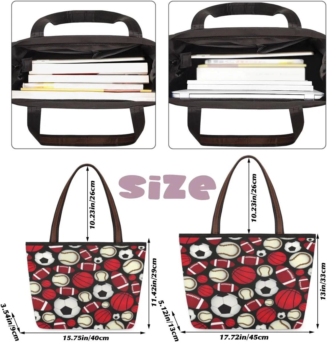 Tote Bag for Women with Zipper Large Capacity Top Handle Casual Shoulder Bag Handbag Reusable Shopping