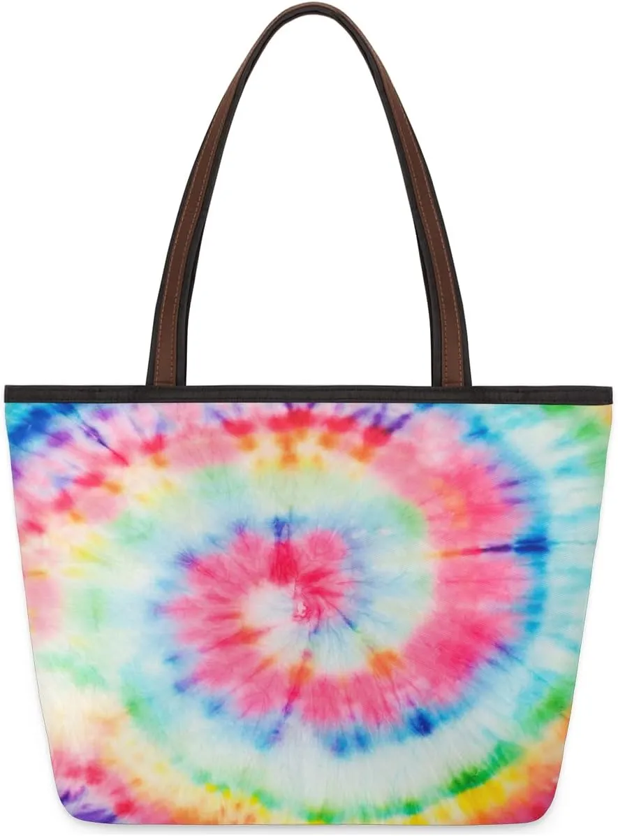 Tote Bag for Women with Zipper Large Capacity Top Handle Casual Shoulder Bag Handbag Reusable Shopping