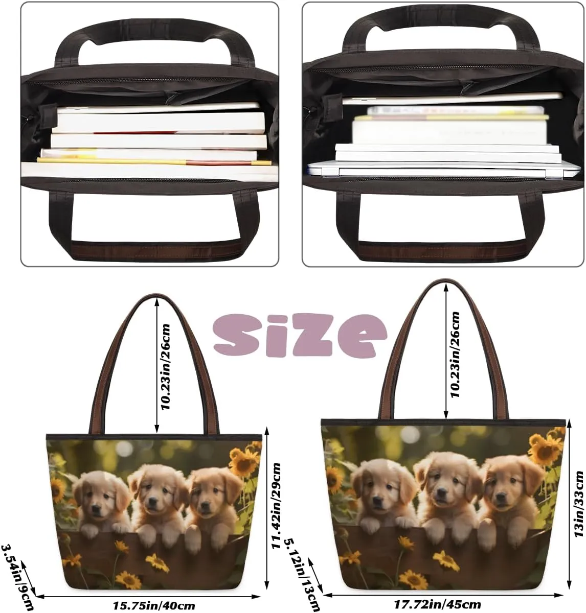 Tote Bag for Women with Zipper Large Capacity Top Handle Casual Shoulder Bag Handbag Reusable Shopping