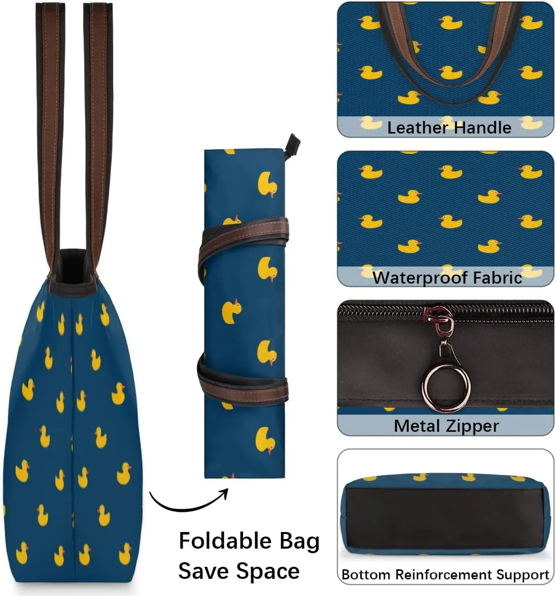 Tote Bag for Women with Zipper Large Capacity Top Handle Casual Shoulder Bag Handbag Reusable Shopping