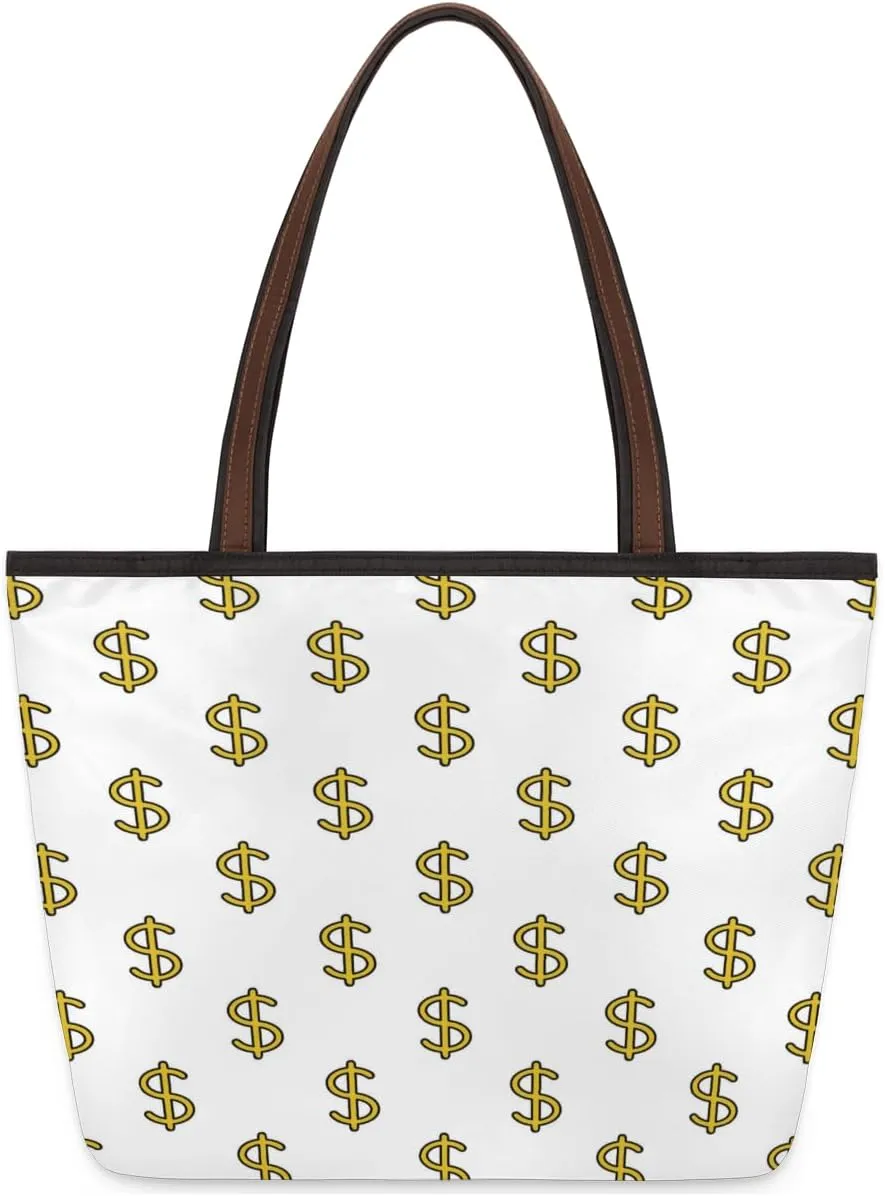 Tote Bag for Women with Zipper Large Capacity Top Handle Casual Shoulder Bag Handbag Reusable Shopping
