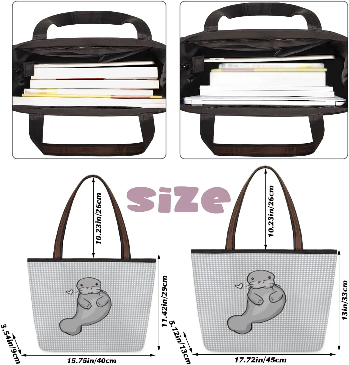 Tote Bag for Women with Zipper Large Capacity Top Handle Casual Shoulder Bag Handbag Reusable Shopping