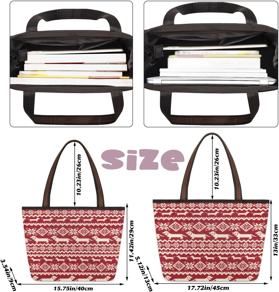 Tote Bag for Women with Zipper Large Capacity Top Handle Casual Shoulder Bag Handbag Reusable Shopping