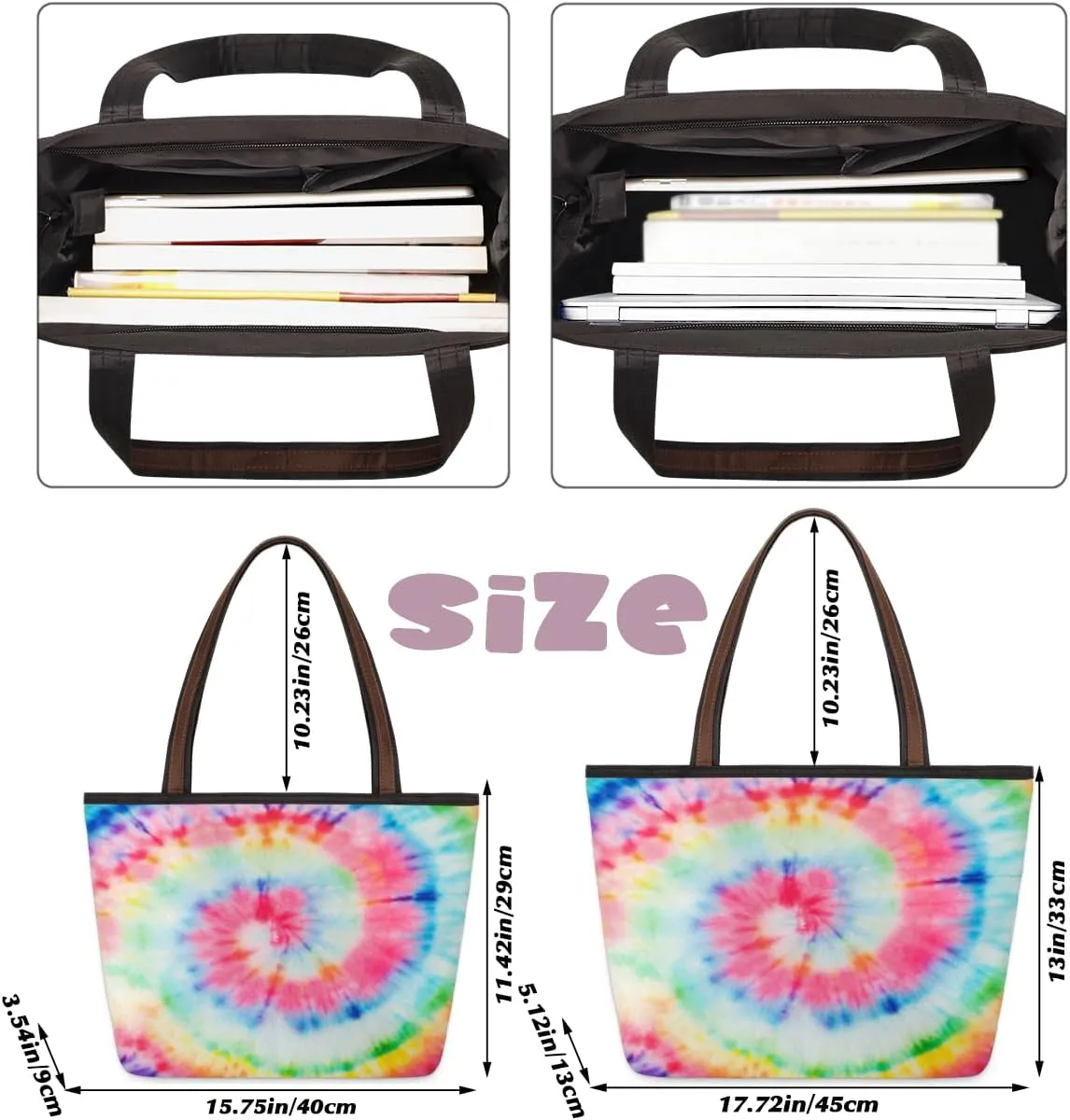 Tote Bag for Women with Zipper Large Capacity Top Handle Casual Shoulder Bag Handbag Reusable Shopping