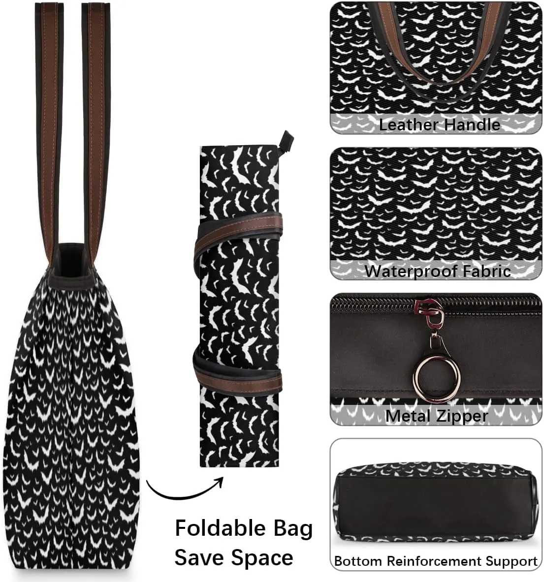 Tote Bag for Women with Zipper Large Capacity Top Handle Casual Shoulder Bag Handbag Reusable Shopping