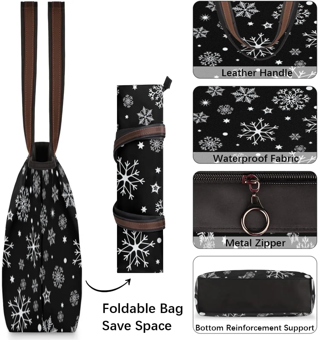 Tote Bag for Women with Zipper Large Capacity Top Handle Casual Shoulder Bag Handbag Reusable Shopping