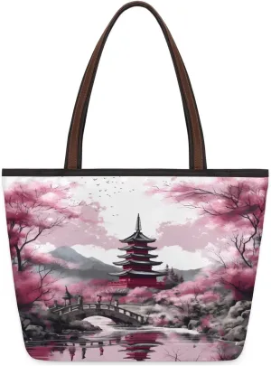 Tote Bag for Women with Zipper Large Capacity Top Handle Casual Shoulder Bag Handbag Reusable Shopping