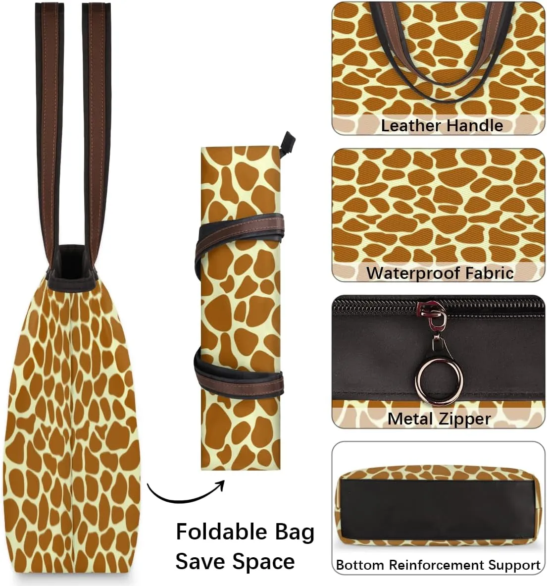Tote Bag for Women with Zipper Large Capacity Top Handle Casual Shoulder Bag Handbag Reusable Shopping