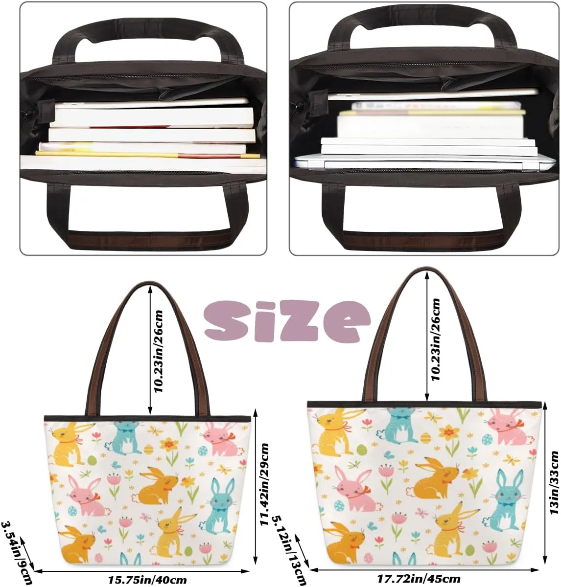 Tote Bag for Women with Zipper Large Capacity Top Handle Casual Shoulder Bag Handbag Reusable Shopping