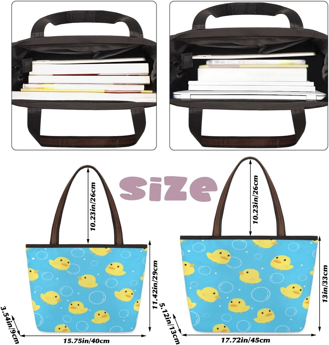 Tote Bag for Women with Zipper Large Capacity Top Handle Casual Shoulder Bag Handbag Reusable Shopping