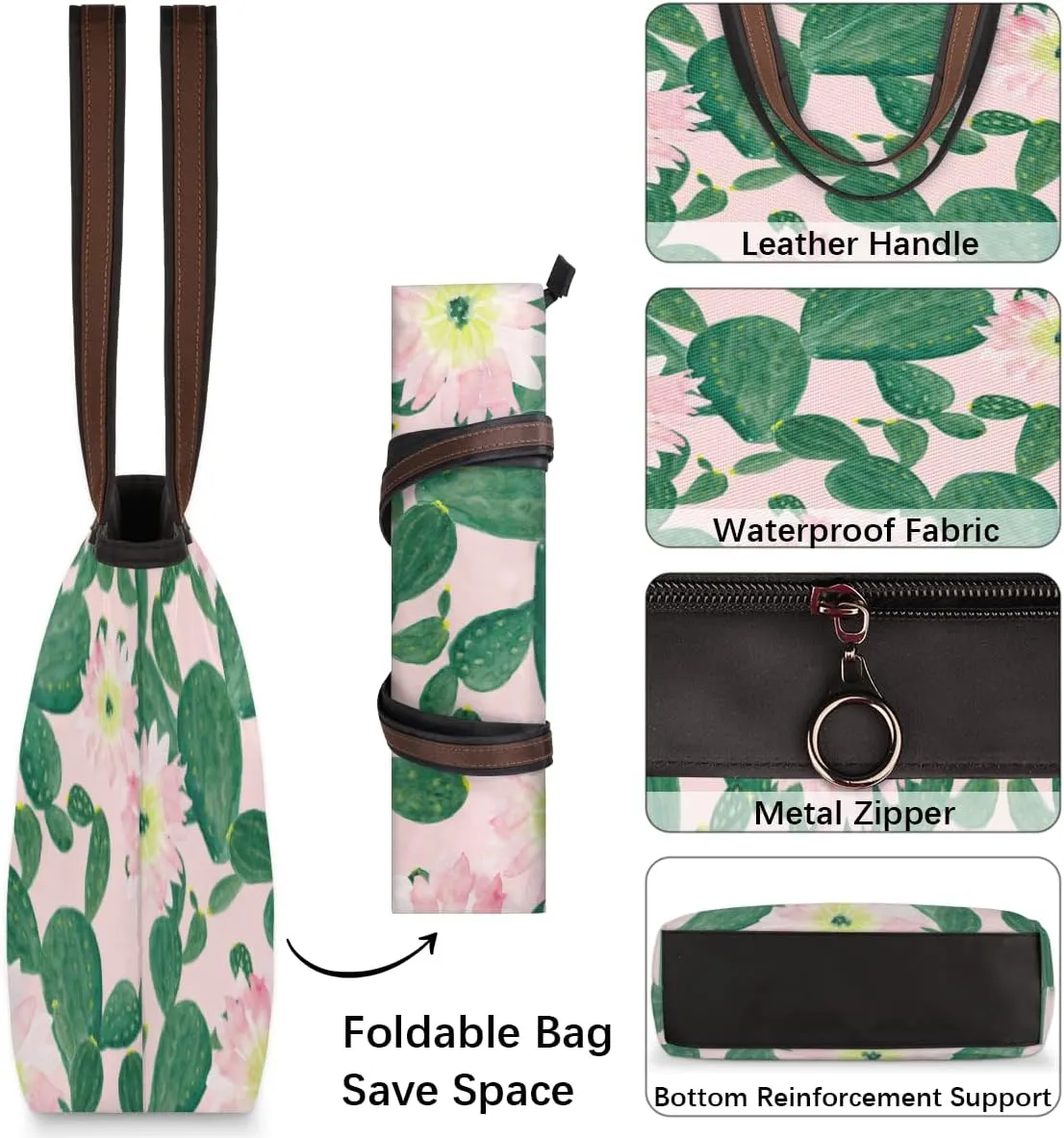 Tote Bag for Women with Zipper Large Capacity Top Handle Casual Shoulder Bag Handbag Reusable Shopping