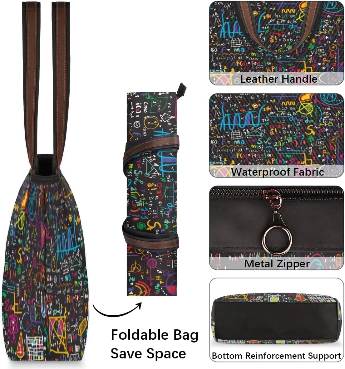 Tote Bag for Women with Zipper Large Capacity Top Handle Casual Shoulder Bag Handbag Reusable Shopping