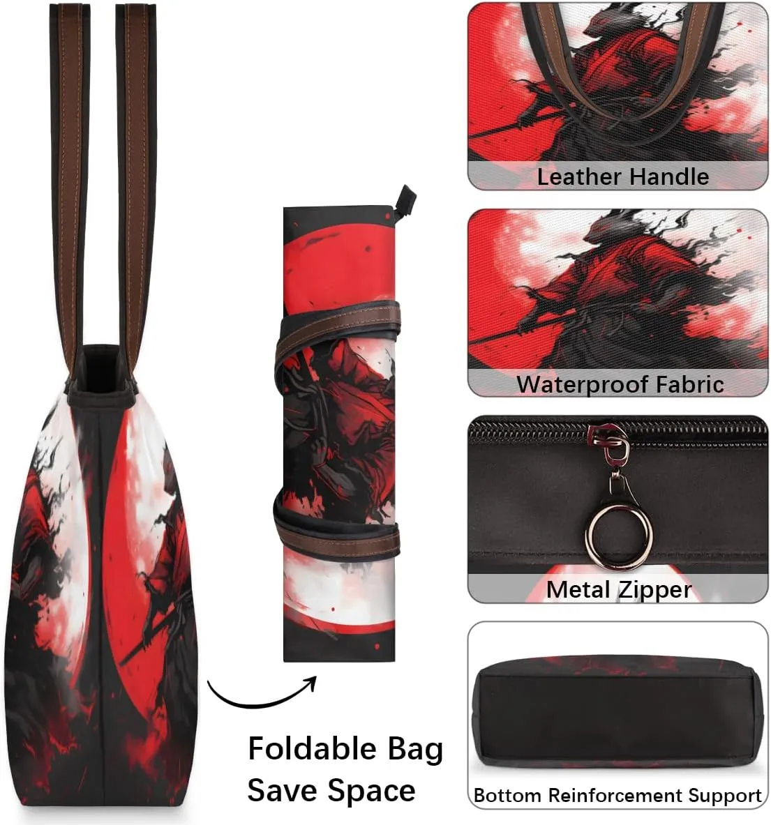 Tote Bag for Women with Zipper Large Capacity Top Handle Casual Shoulder Bag Handbag Reusable Shopping