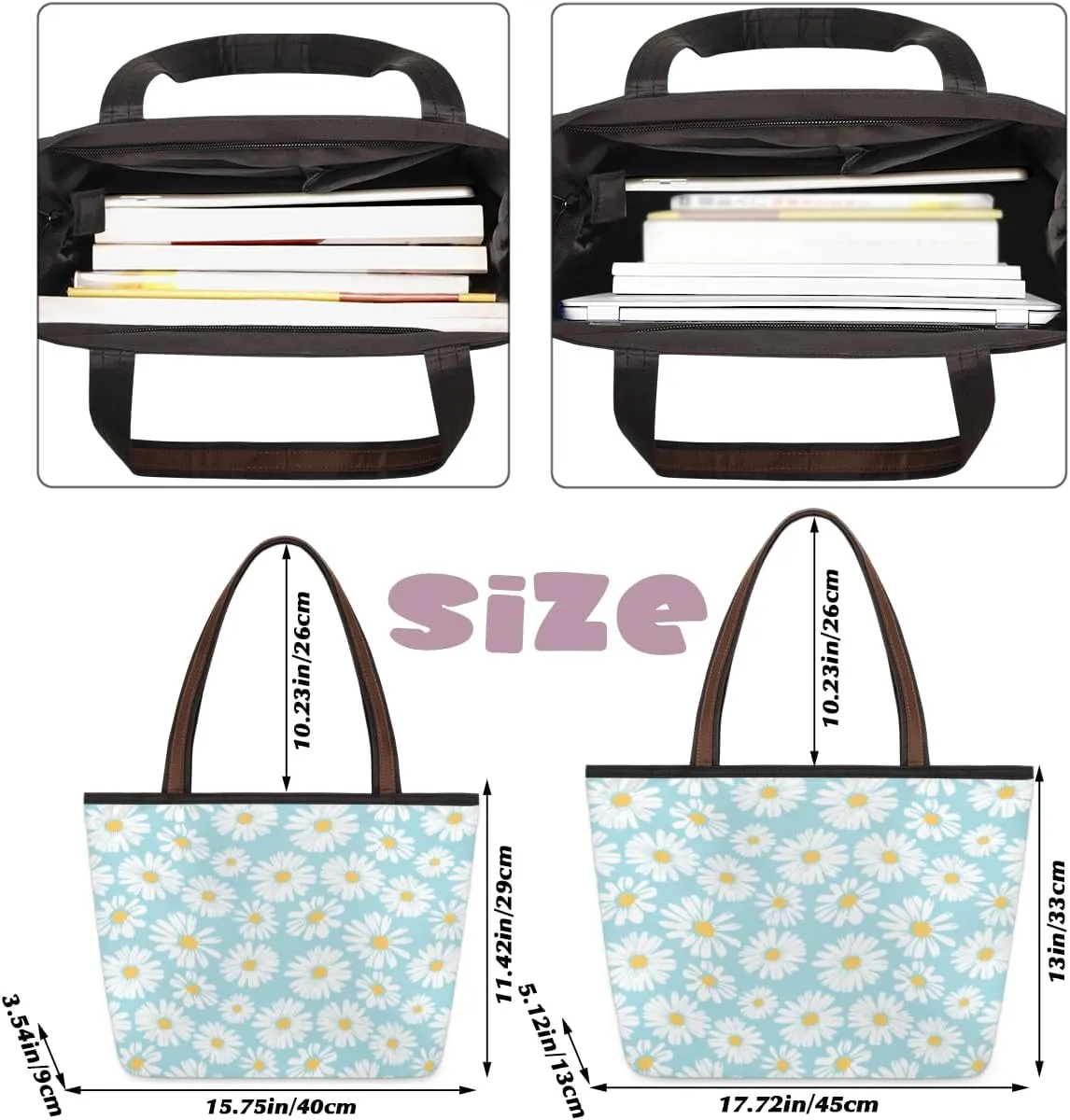 Tote Bag for Women with Zipper Large Capacity Top Handle Casual Shoulder Bag Handbag Reusable Shopping